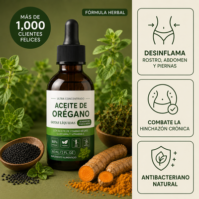 Herborá™ | Aceite de oregano | Suplemento en gotas para hinchazón crónica y salud digestiva.