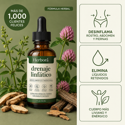 Herborá™ | Drena Naturalmente la Hinchazón del Rostro, Abdomen y Piernas