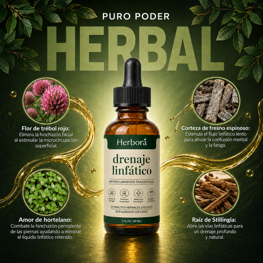 Herborá™ | Drena Naturalmente la Hinchazón del Rostro, Abdomen y Piernas