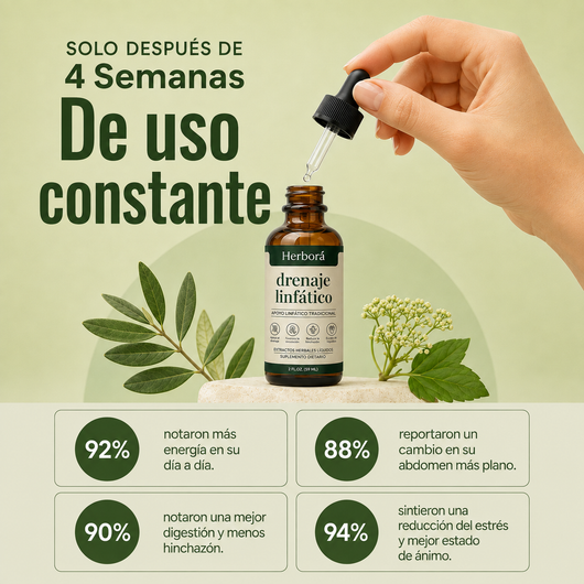Herborá™ | Drena Naturalmente la Hinchazón del Rostro, Abdomen y Piernas